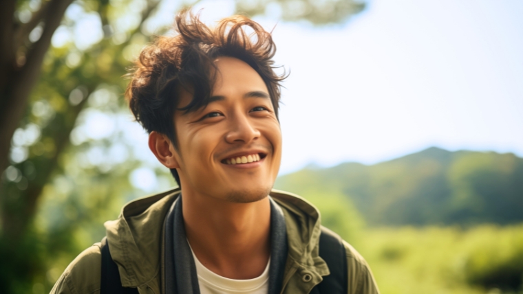 Man standing outside in nature smiling | 8 Reasons To Consider Ketamine Infusion Therapy as Your Next Step | Mindful Health Solutions