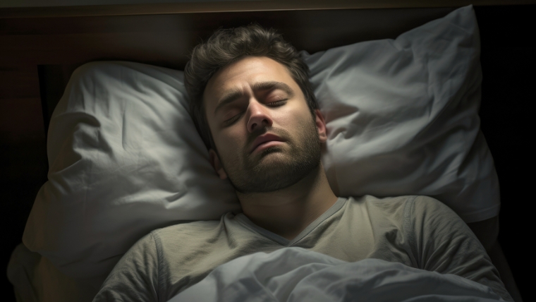 Man sleeping with an anxious expression on his face | How To Understand Dreams and What They Reveal About Your Mental Health