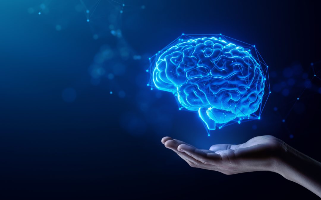 Hand Holding Human Brain - Futuristic Concept of science and mind for esketamine therapy patients being treated for treatment-resistant depression (TRD) and Major Depressive Disorder (MDD)